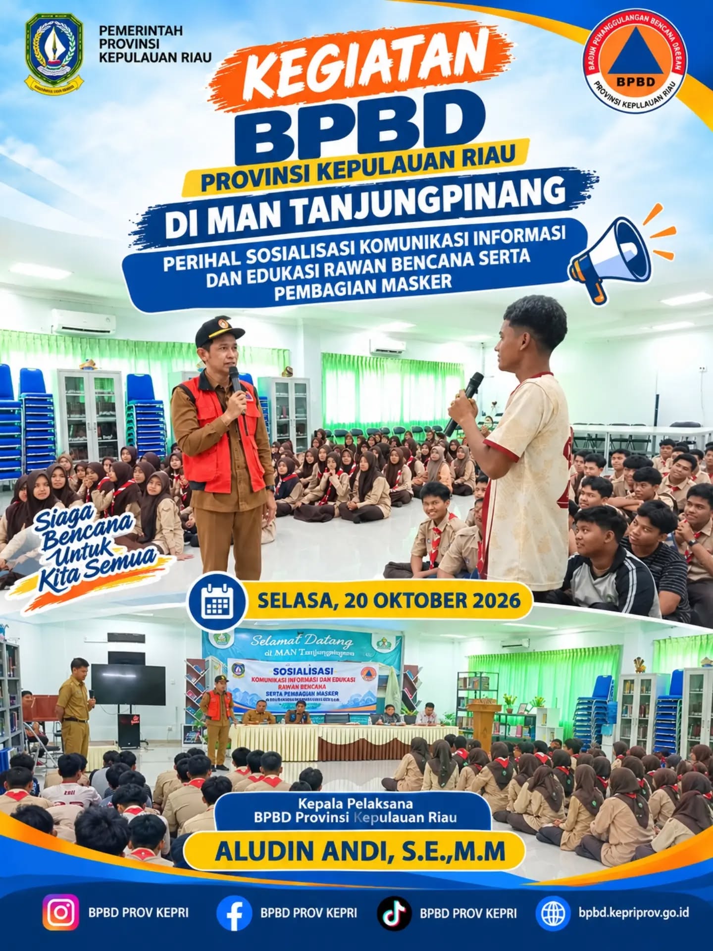 Sosialisasi KIE Rawan Bencana Serta Pembagian Masker Kepada Siswa-Siswi Sekolah MAN Tanjungpinang