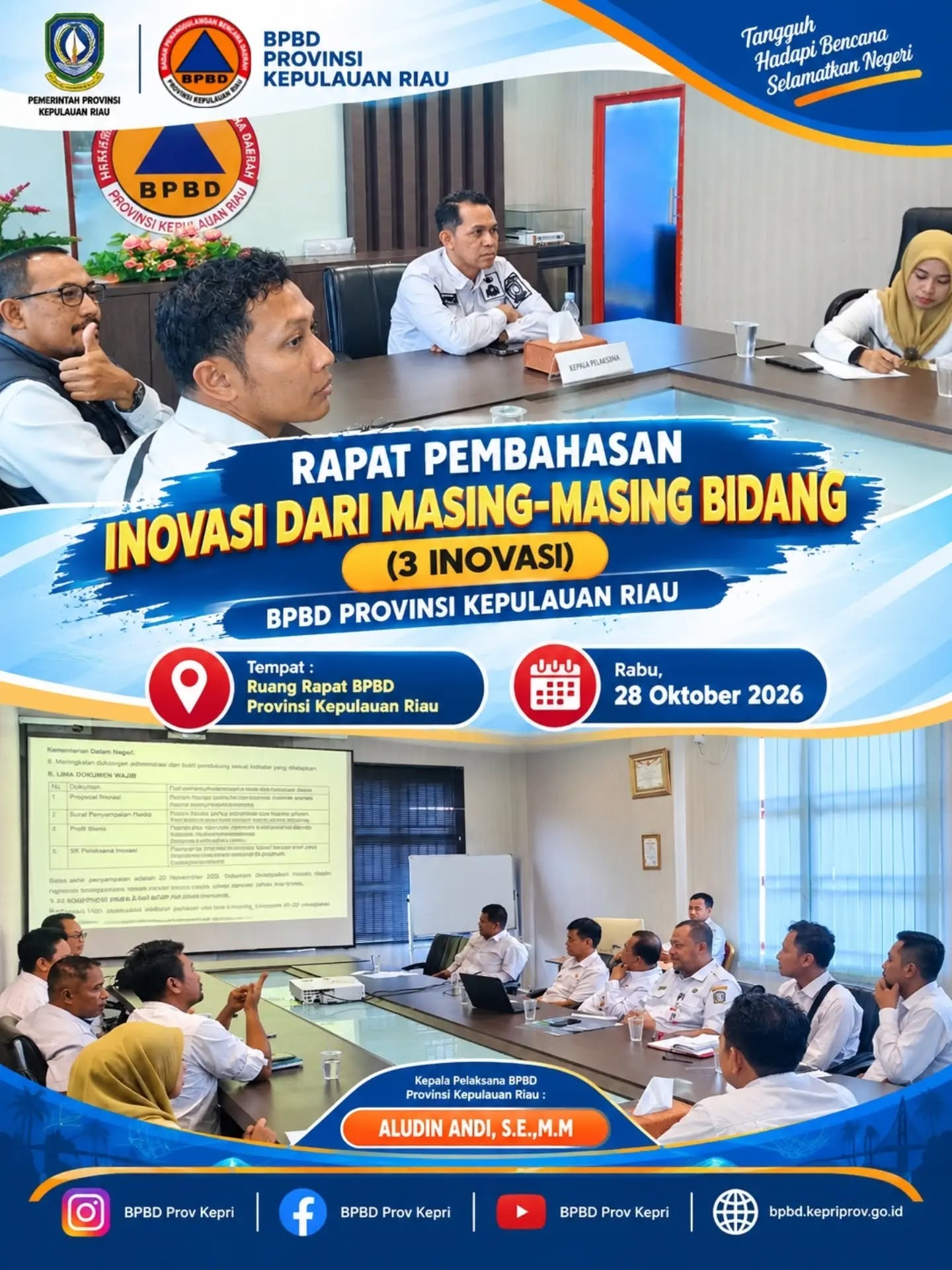 Rapat Pembahasan Inovasi dari Masing-masing Bidang BPBD Kepri