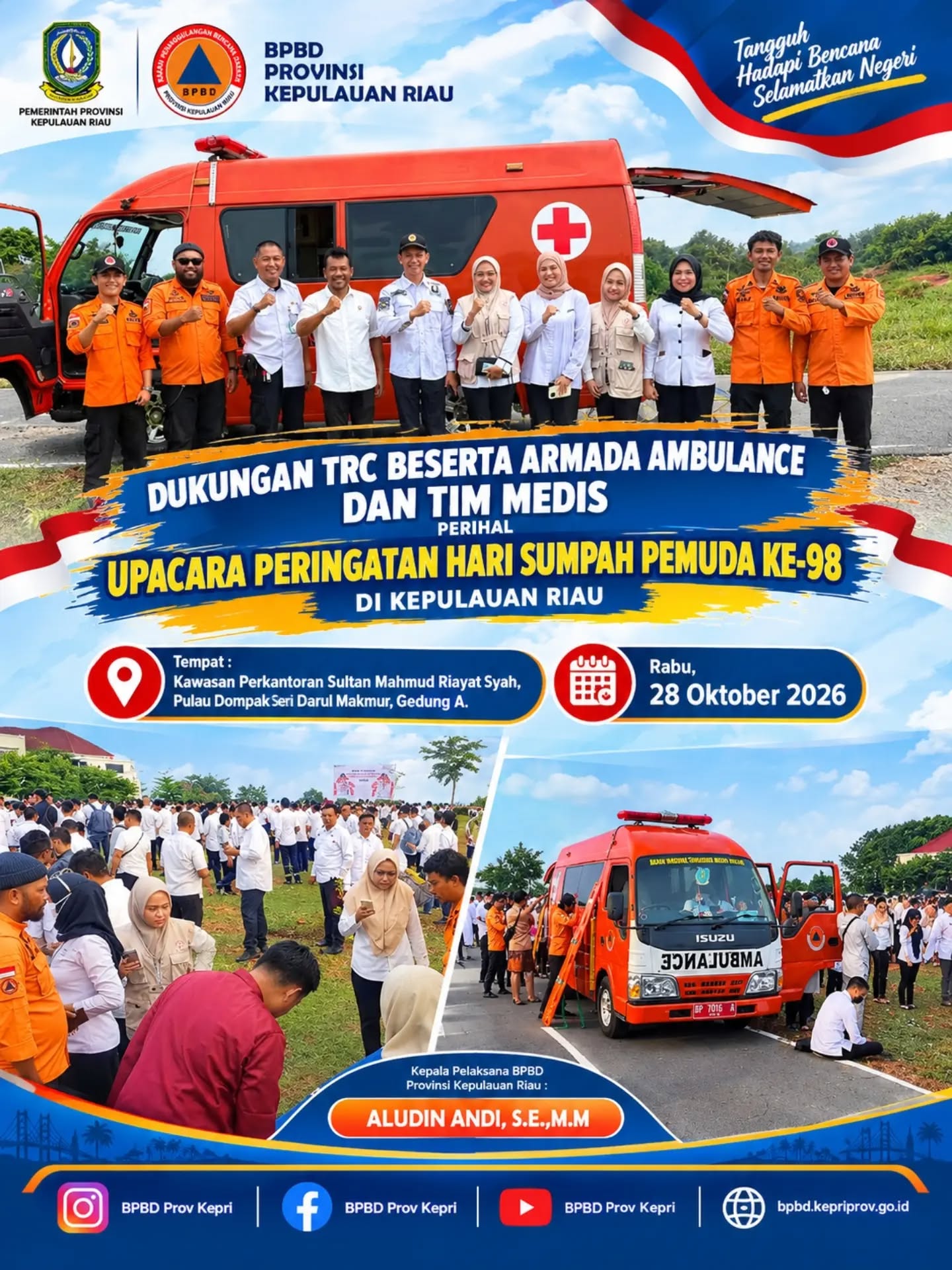 Dukungan TRC Beserta Armada Ambulance dan Tim Medis Perihal Upacara Peringatan Sumpah Pemuda Ke-98