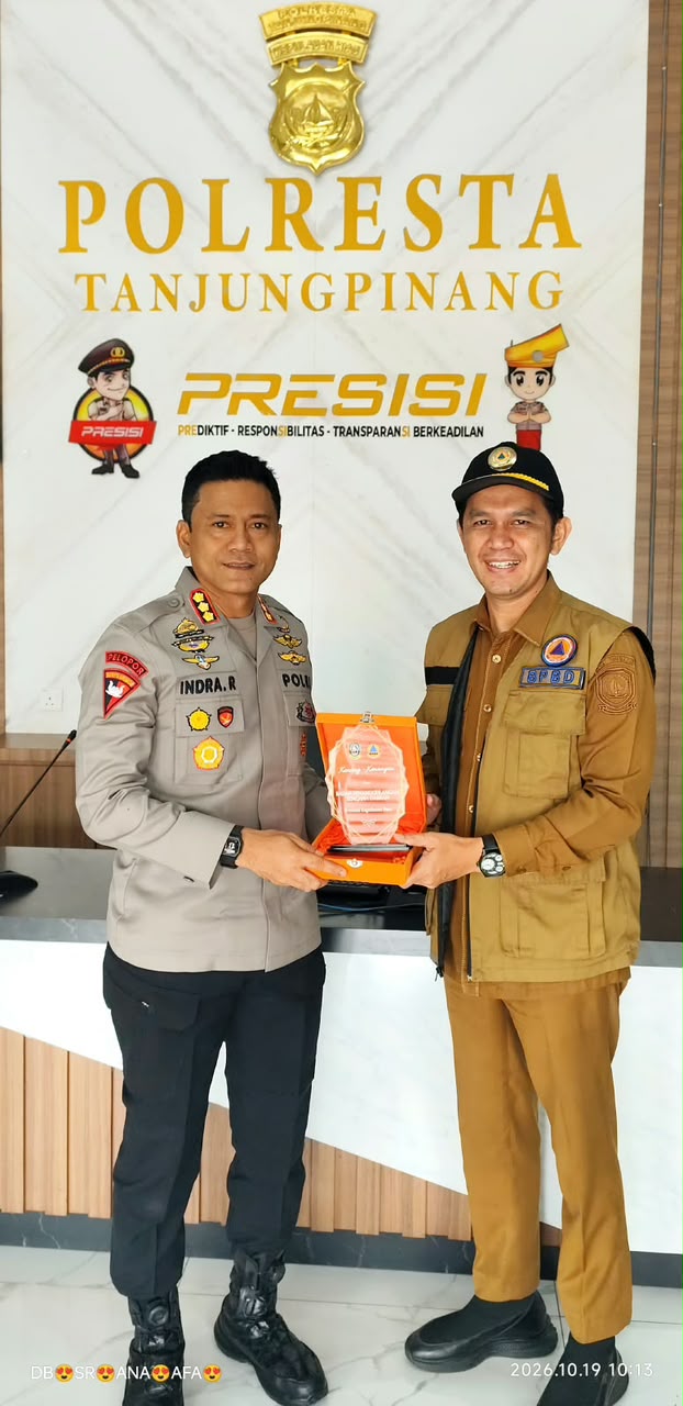 KALAKSA BPBD KEPRI KUNJUNGI POLRESTA TANJUNGPINANG, PERKUAT SINERGI PENANGANAN BENCANA DAN LAYANAN KEMANUSIAAN